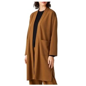 Eileen Fisher Flex Ponte Jacket NO BELT In Hazel Oversized Duster Small Pockets